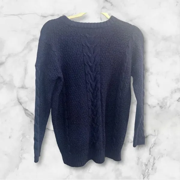 ✨Madewell Navy Easy Cable Knit Merino Wool Sz XS Sweater✨ - Image 8