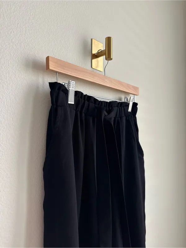 BP. Black Wide Leg Cropped Culotte Pants Paperbag Waist Small - Image 3
