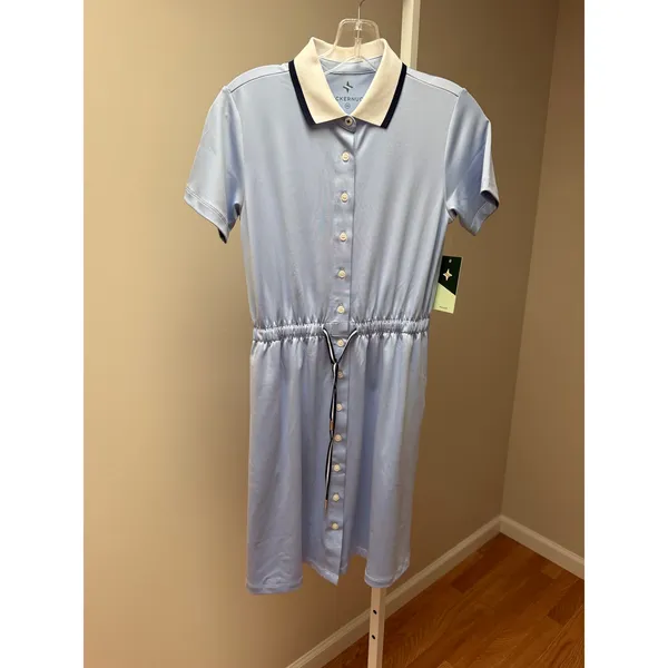 NEW Tuckernuck Light Blue Short Sleeve Performance Jersey Alcott Golf Dress XS - Image 5