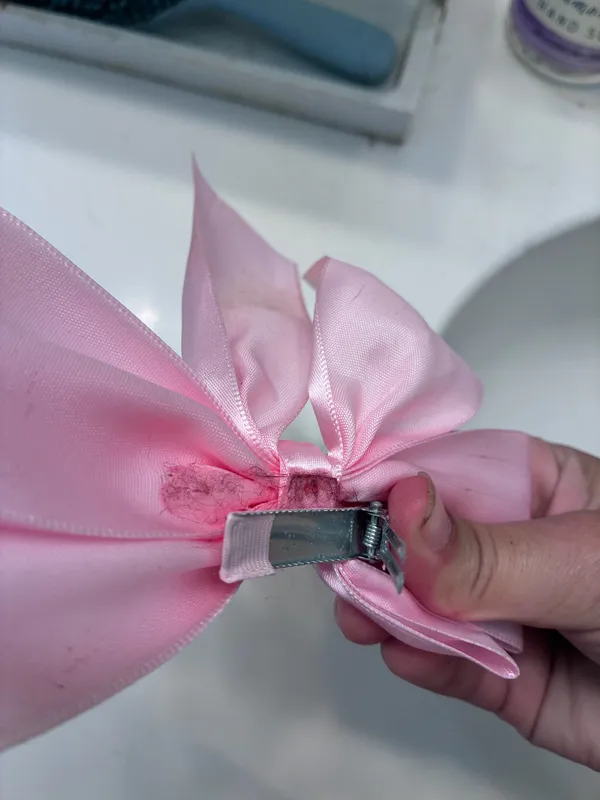 Pink Satin Bow Hair Accessory French Barrette Clip Large Size Statement Piece Kawaii Style Feminine Look Elegant Design Wedding Appropriate - Image 5
