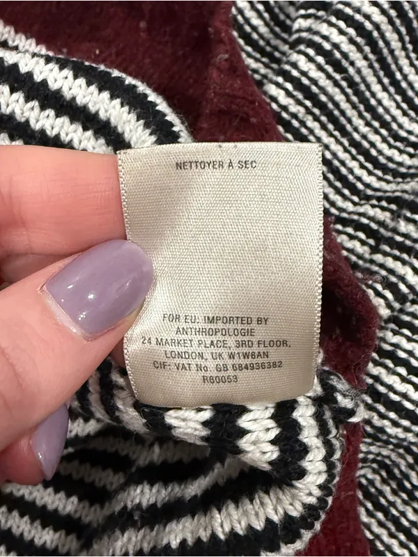 Anthropologie Field Flower Black and White Striped Turtleneck Sweater - Image 8