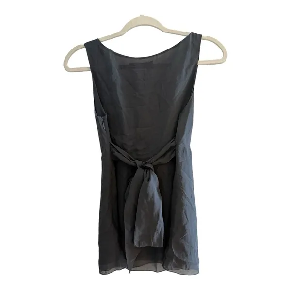 The Limited 100% Silk Gray Babydoll V Neck Tank Top Blouse Size Small - Image 5