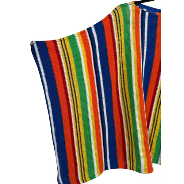 Lauren Ralph Lauren Womens Rainbow Stripe Linen Cotton Poncho Sweater Size‎ S/M - Image 7