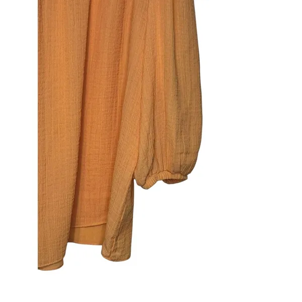 Current Air Women's Top‎ Wide Neck Chest Smocked Boxy Fit Cantaloupe Medium NWT - Image 2