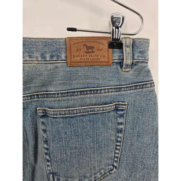 Lauren Ralph Lauren Denim Skirt Womens 10 Lauren Jeans Co Blue Raw Hem EUC - Image 5