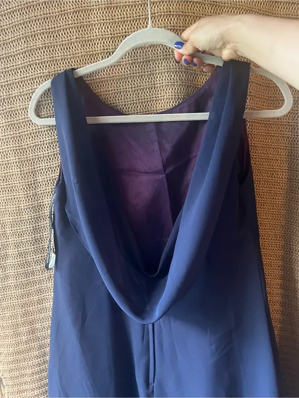 Alfred Angelo Navy Maxi Dress with Sleeveless Scoop Neck - Image 3