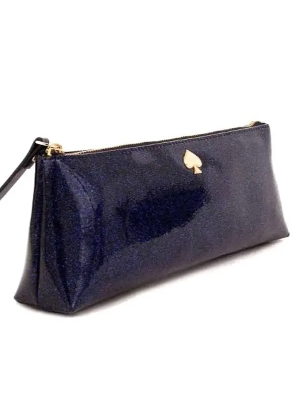 Kate Spade Glitter Bug Mattie Cosmetic Bag Navy Blue Sparkle NWT - Image 9