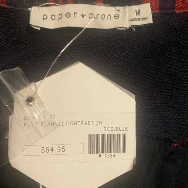 Nwt Paper‎ Crane Flannel Shirt Dress - Image 8