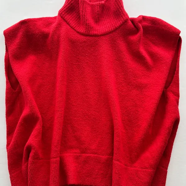 Lululemon Brushed Cotton Merino Wool Sweater Tunic Carnation Red Size 16 $178 - Image 2