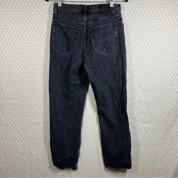 Abercrombie Fitch‎ Women Jeans Sz 2 Short Black High Rise The Dad Denim Classic - Image 7
