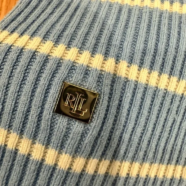 lauren ralph lauren sweater Ribbed Boat Neck Striped Women’s Size XL Bl…​ - Image 2