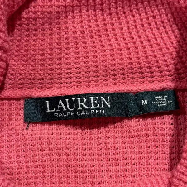 Lauren Ralph Lauren Sweater Y2K Cottage Cozy Preppy Minimalist Pink Size Medium - Image 3