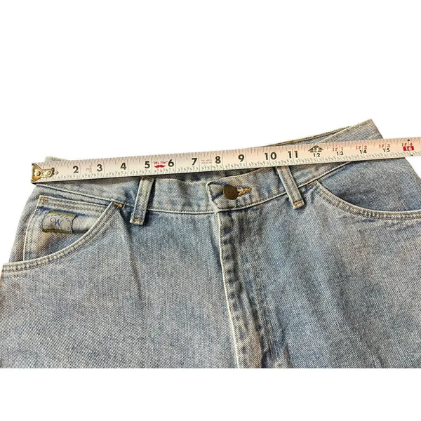 VTG Wrangler Med Wash High Waist Mom Jeans 90s 12 X 34 - Image 12
