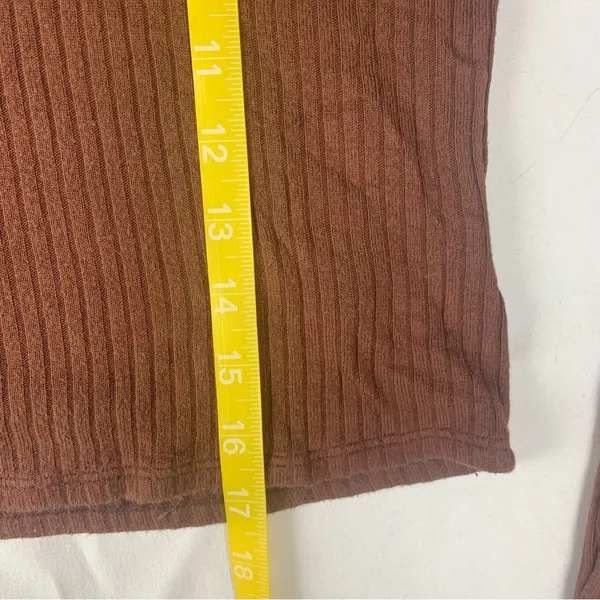 Reformation size small brown Cocoa Long Sleeve Top ribbed casual - Image 6