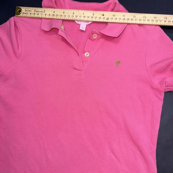 Lilly Pulitzer Preppy School Uniform Pink Pima Cotton Golf Polo‎ Shirt Small - Image 9