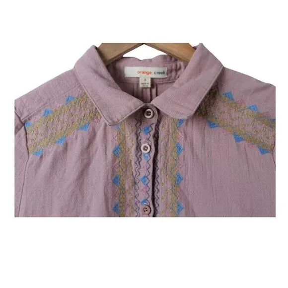 Orange Creek Mumu Dress Size‎ Small Pink Lined w/ Pockets Embroidery Grandmacore - Image 5