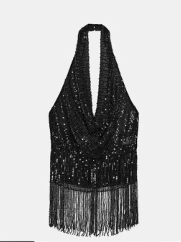 Zara sequin embellished halter top‎ - Image 5