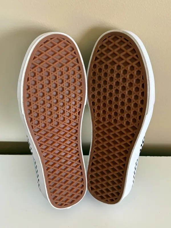 Vans Classic Slip-On Cool Blue Check Foxing Sneakers Size 8.5 - Image 7