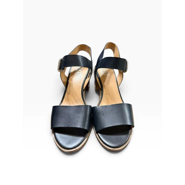 Franco Sarto Harlie Black Leather Block Heel Ankle Strap Sandals Womens 11M - Image 2