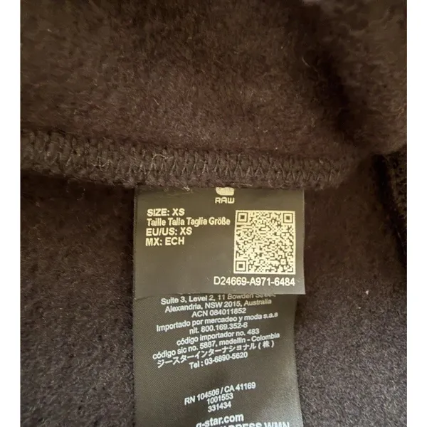 G-Star RAW Black Logo Hoodie Sweatshirt Dress NWT Women’s Extra Small Streetwear - Image 8