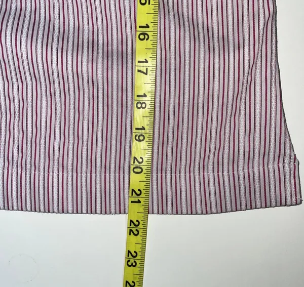 White House | Black Market White & Pink Striped Bell Sleeve V-neck Popover Top - Image 8