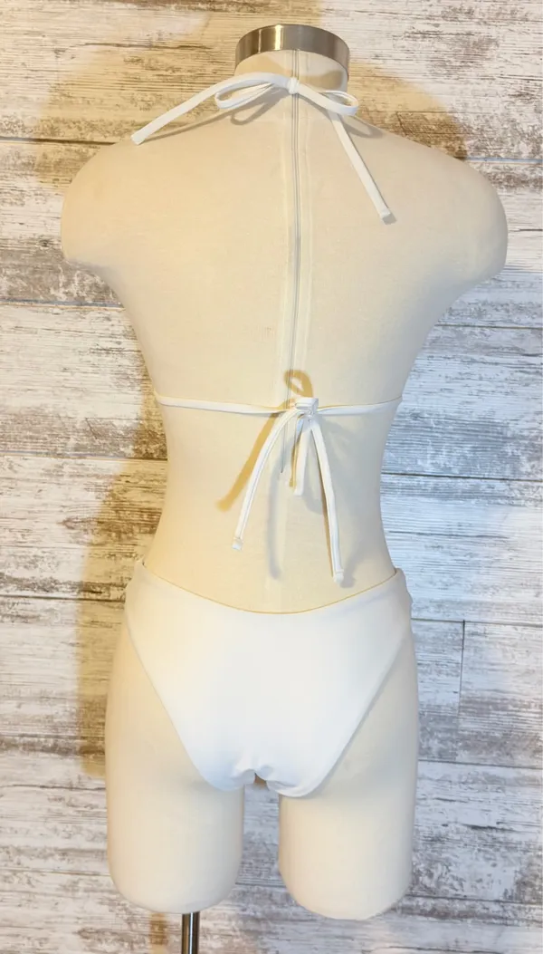 Three Piece White Bikini with Ivory Dress cover - Image 8