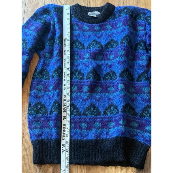 Vintage 90s Gallagher Women's Med Mohair Wool Blend‎ Pull Over Sweater Purple - Image 5