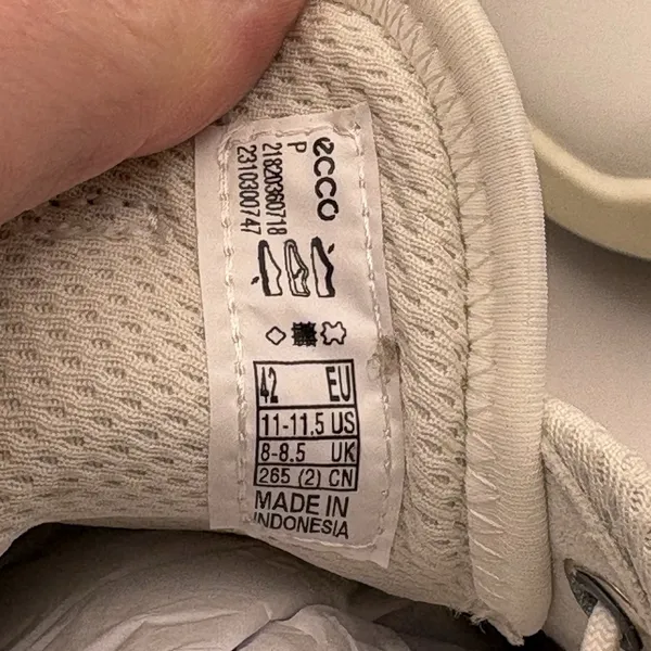 ECCO Gruuv Sneakers Women's 42 US 11-11.5 Ivory Gray Lifestyle Shoes - Image 6