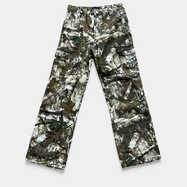 Camo‎ Cargo Pants Womens Small Camouflage Utility Pants Military Streetwear Y2K - Image 2