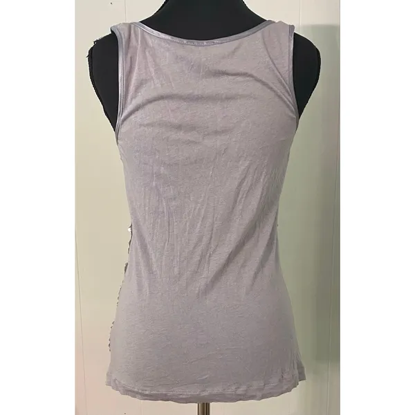 Express Y2K Sequin Tank Top Gray Sleeveless Party Club 2010 Small Going Out - Image 2