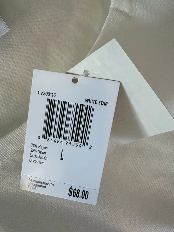 Carmen Marc Valvo Women's White Embellished Knit Square Neck Top Size L NWT - Image 3