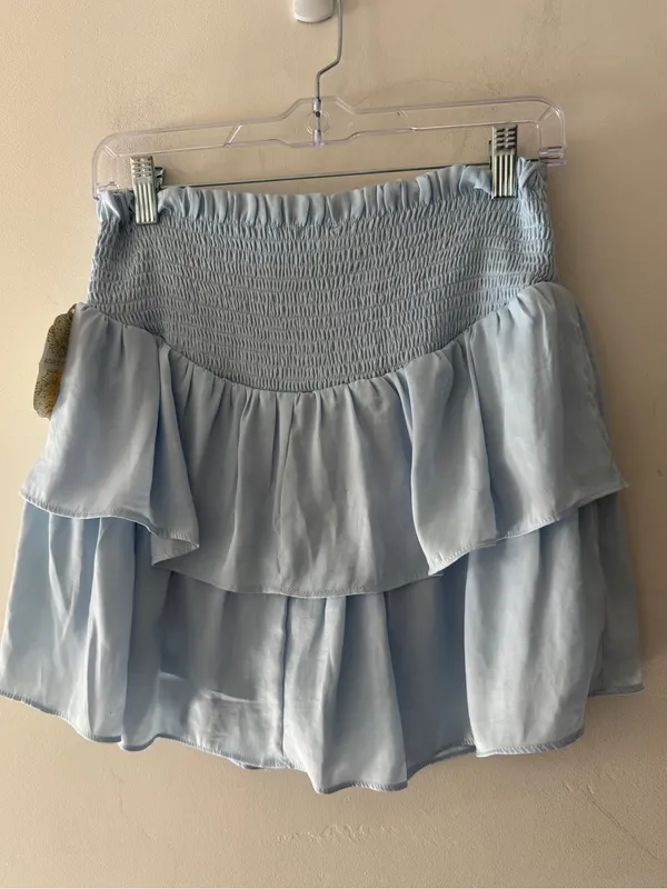 Altar’d State‎ NEW!! Baby Blue Smocked Waist Ruffle Skirt - Image 3