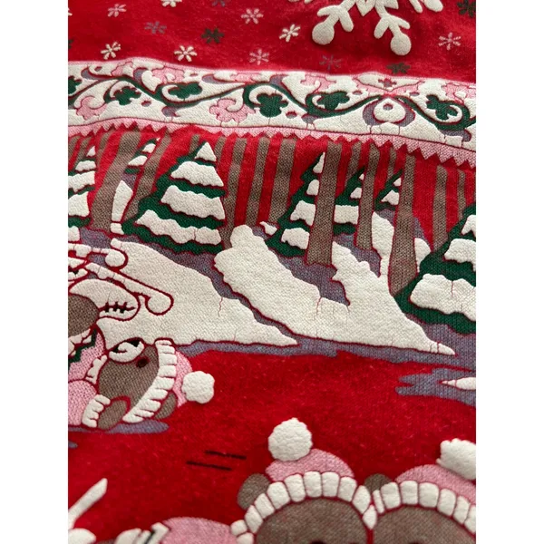 Vintage 90s Spumoni by Franko Christmas Skating Bears Sweatshirt Women's Medium - Image 9