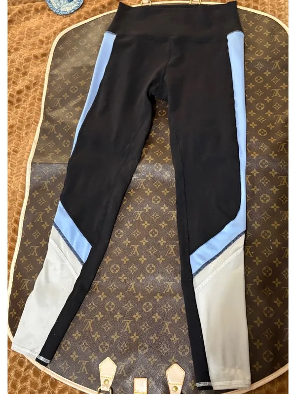 Alo Yoga Elevate Leggings Black/UV Blue High Rise 28" Activewear S - Image 2