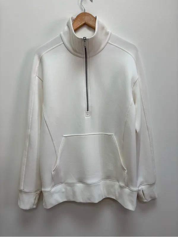 NEW SPANX AirEssentials Luxe Half Zip Sweatshirt Tunic in Powder M - Image 11