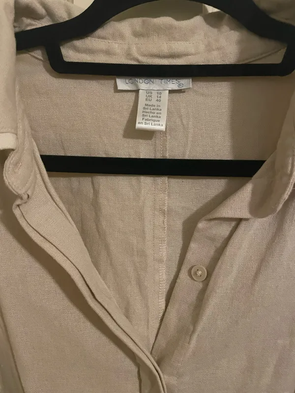 Sleeveless Linen Belted Dress - Image 3
