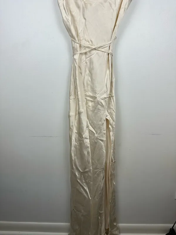 Shona Joy La Lune‎ Bias Cowl Cream Satin Maxi Dress Women’s 8 NWT - Image 3