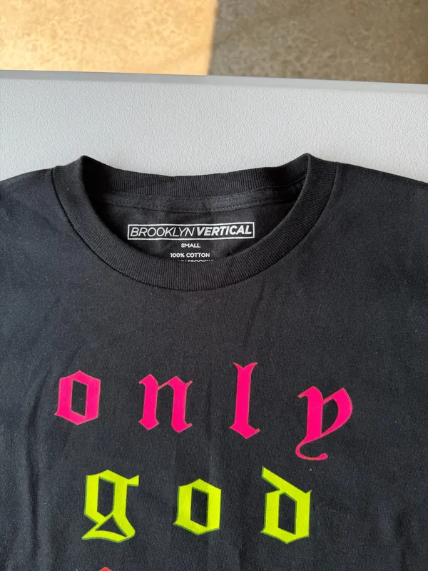 Brooklyn Vertical Youth Boys Girls Black “Only God Can Judge Me” T-Shirt – Size Small - Image 3