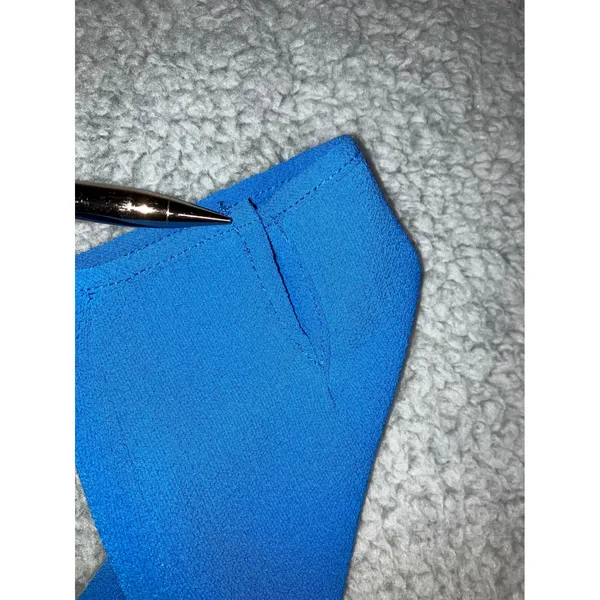 Tunic‎ Dress 10-12 Cobalt Blue Embellished Lagenlook Layering Long Sleeve Modest - Image 5