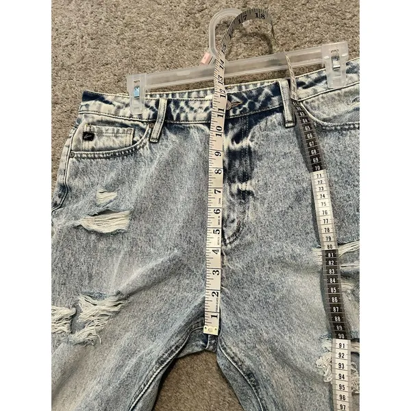 KanCan Stone Wash High Rise‎ Distressed Raw Hem Denim Jeans Size 11/29 - Image 3