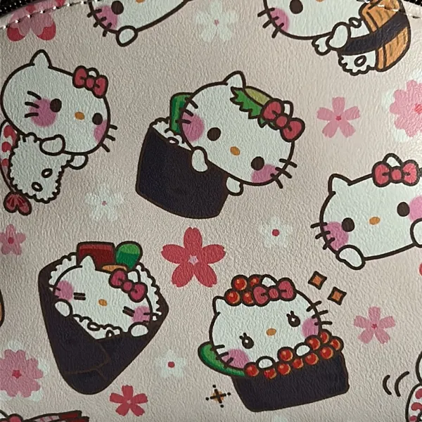 New Loungefly Hello Kitty Sushi Rolls Graphic Vegan Leather Mini Backpack - Image 10