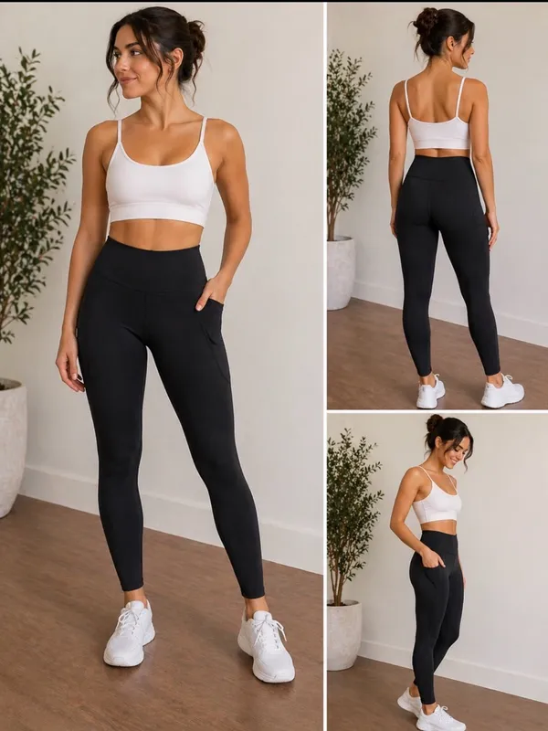 American Eagle Outfitters Black High-Waist Pocket Leggings - Image 2