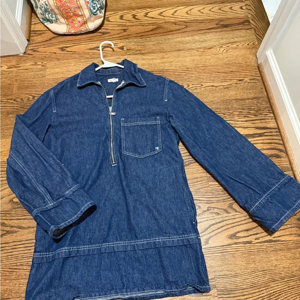 Anthropologie Pilcro Blue Denim Dress XS (oversized) - Image 3
