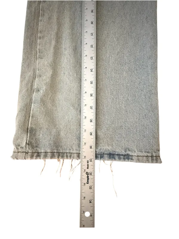 EDIKTED Light Wash Wide Leg Baggy Jeans Womens XL Y2K Double Button - Image 13