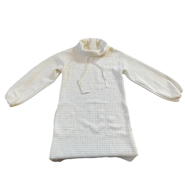 Max‎ Studio Women's Waffle Knit Cowl Neck Casual Dress Ivory XS - New - Image 9