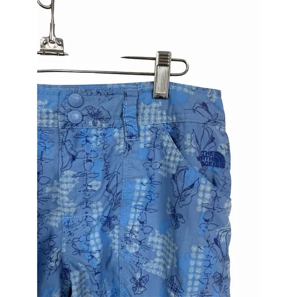The North Face Women’s Sz 8 Blue Floral Athletic Shorts Nylon Outdoor Active - Image 3