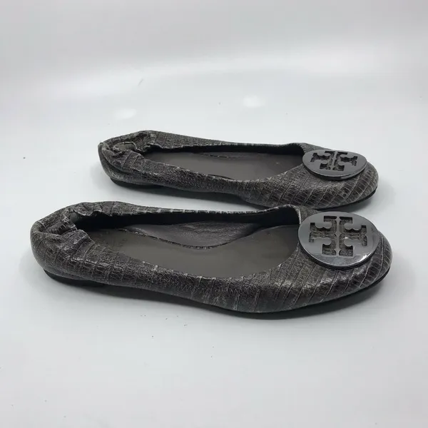 TORY BURCH Pewter Ballerina Flats size 6 - Image 2