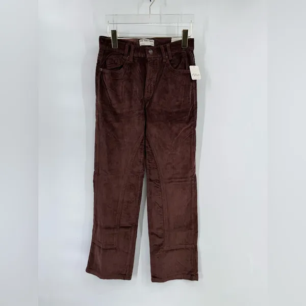 Free People We‎ The Free Risk Taker Cord Straight Leg in Chocolate Truffle size 26 nwt - Image 3