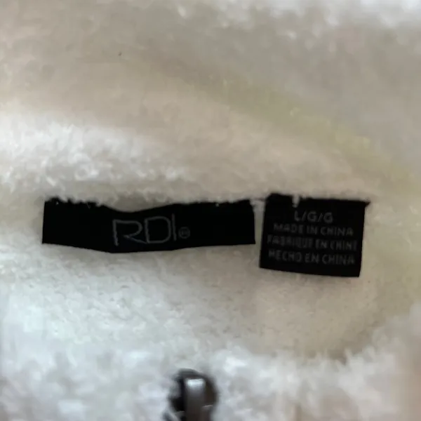 RDI Women's Large 1/2 Zip Pullover‎ Top White Cozy Long Sleeve Athleisure Sporty - Image 6