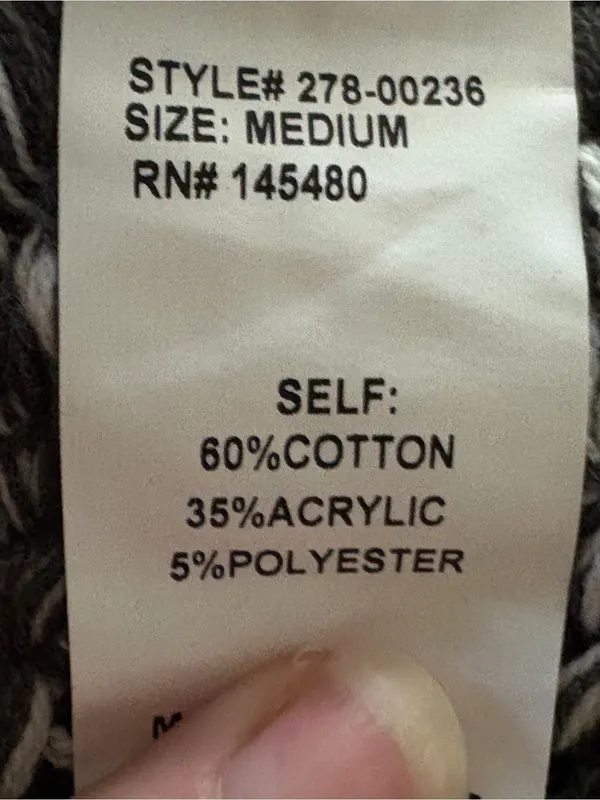 Mo:Vint Black/Gray/White Crocheted Swester Vest Sleeveless Top NWT - Image 7
